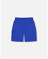 Deux par Baby Boys Parachute Cargo Pocket Shorts Royal Blue