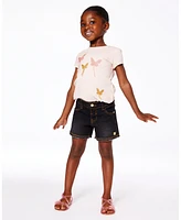 Deux par Toddler Girls Jean Short With Embroidery Black Jeans - Toddler|Child