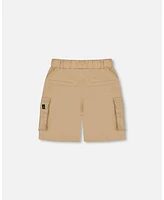 Deux par Baby Boys Parachute Cargo Pocket Shorts Light Beige