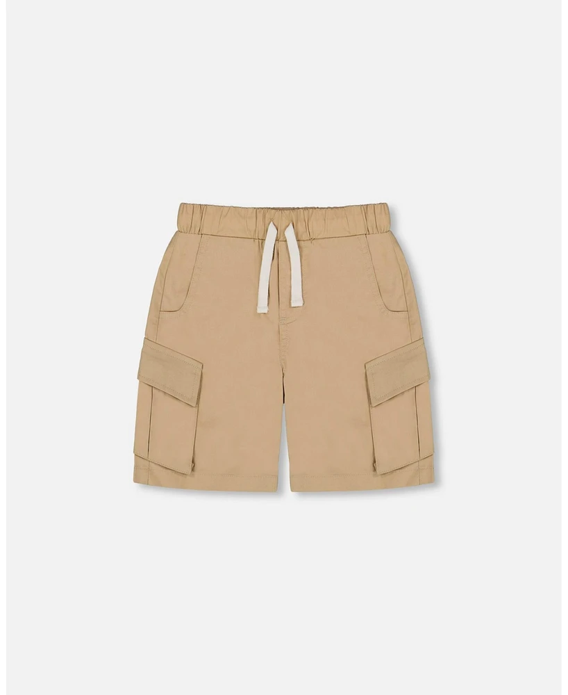 Deux par Big Boys Parachute Cargo Pocket Shorts Light Beige