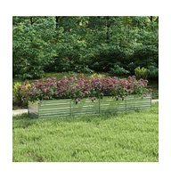 Garden Raised Bed 126"x31.5"x17.7" Galvanized Steel Silver