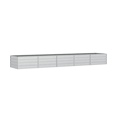 Garden Raised Bed 157.5"x31.5"x17.7" Galvanized Steel Silver