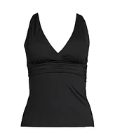 Lands' End Women's Petite V-Neck Plunge X Back Tankini Top