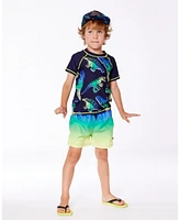 Deux par Boy Swim Trunks Blue, Green, And Lime Gradient - Toddler|Child