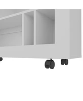 Fm Furniture Cowlic Console Table Melamine with Open Storage, Wengue