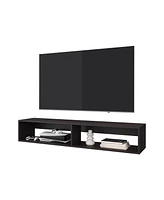 Fm Furniture Central Floating media rack in melamine with two shelves, Wengue