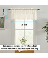 Hlc.me Sophia Floral Rod Pocket Lace Semi Sheer Voile Short Valance for Small Windows