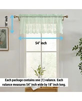 Hlc.me Jolene Floral Rod Pocket Lace Semi Sheer Voile Short Valance for Small Windows, Kitchen & Bathroom