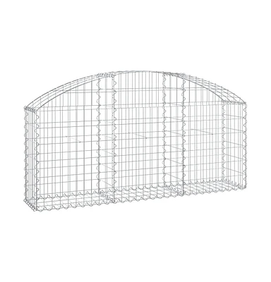 Arched Gabion Basket 59.1"x11.8"x23.6"/31.5" Galvanized Iron