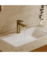 Single-Handle Single-Hole Modern Bathroom Faucet For Sink Drip-Free Vanity Brushed Gold