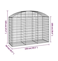 Arched Gabion Basket 59.1"x19.7"x39.4"/47.2" Galvanized Iron