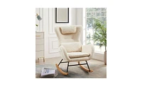 Rocking Chair Nursery, Modern Rocking Chair with High Backrest