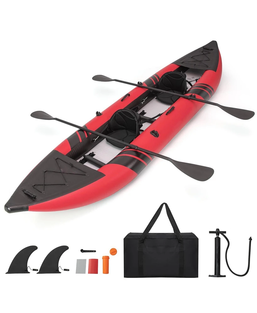 Inflatable 2-person Kayak Set with Aluminium Oars and Repair Kit