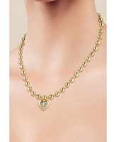 Rachel Zoe Gold Plated Heart Necklace with Ball Chain