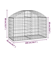 Arched Gabion Basket 39.4"x19.7"x23.6"/31.5" Galvanized Iron