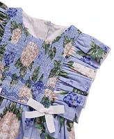 Bonnie Jean Toddler and Little Girls Hydrangea Print Smocked Dress