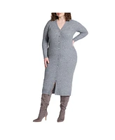 Eloquii Plus Sweater Dress With Buttons