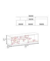 Fm Furniture Dilkon Tv Stand with Drop-Down Door, Hinged Door, Open Shelves,Cable Management, Natural Oak and White