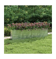 Garden Raised Bed 126"x15.7"x30.3" Galvanized Steel Silver