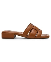 Anne Klein Women's Loyal Square Toe Slide Flat Sandals