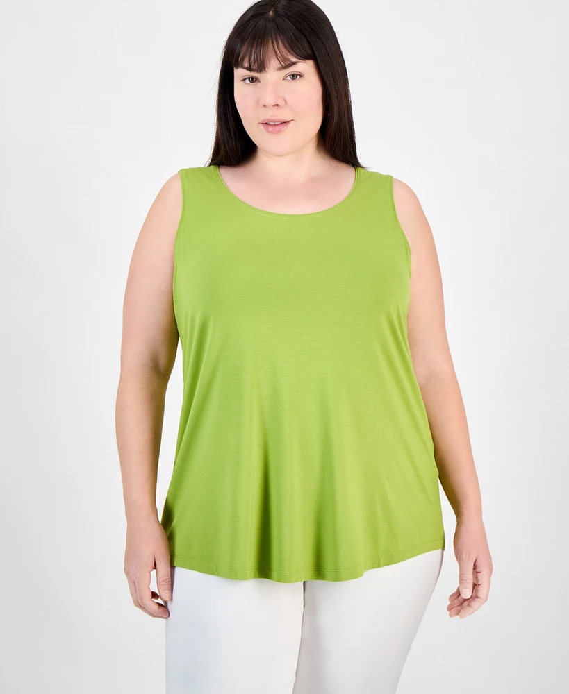 Jm Collection Plus Scoop-Neck Sleeveless Top, Exclusively at Macy's