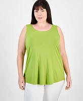 Jm Collection Plus Scoop-Neck Sleeveless Top, Exclusively at Macy's