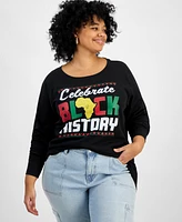 Hybrid Apparel Trendy Plus Cotton Celebrate Black History Graphic Top