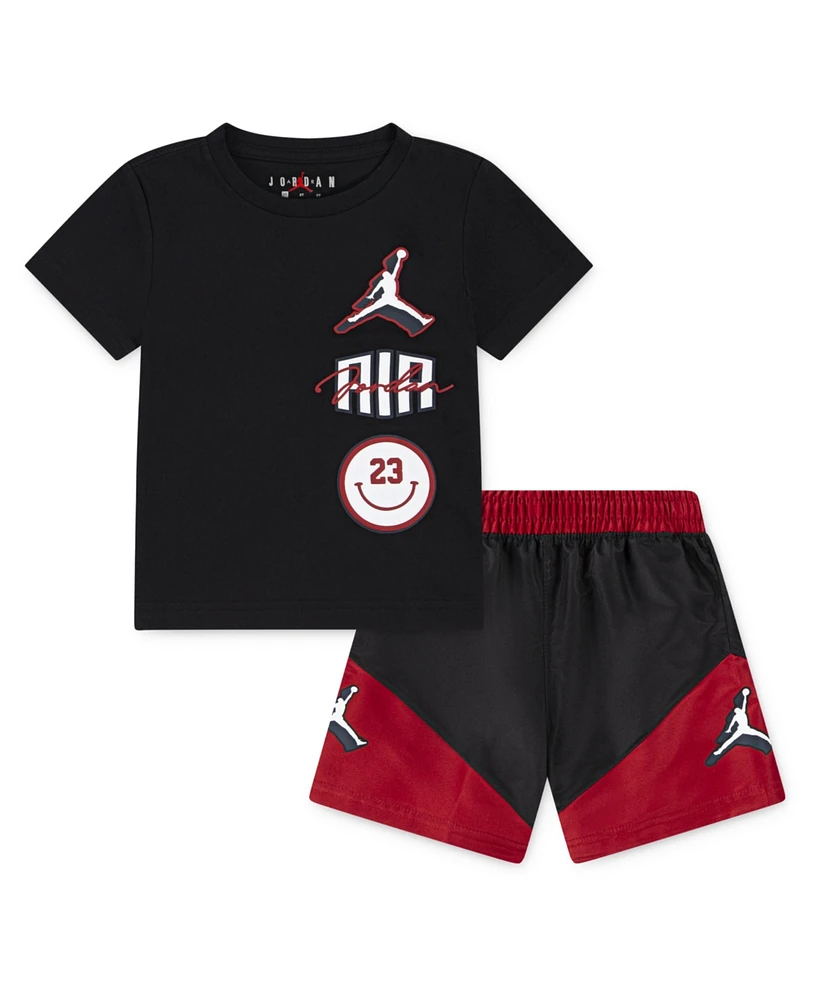 Jordan Toddler Boys 2-Piece Stacked Play Shorts and T-Shirt Set