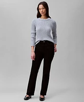 Calvin Klein Women's Ribbed Long-Sleeve Crewneck Sweater