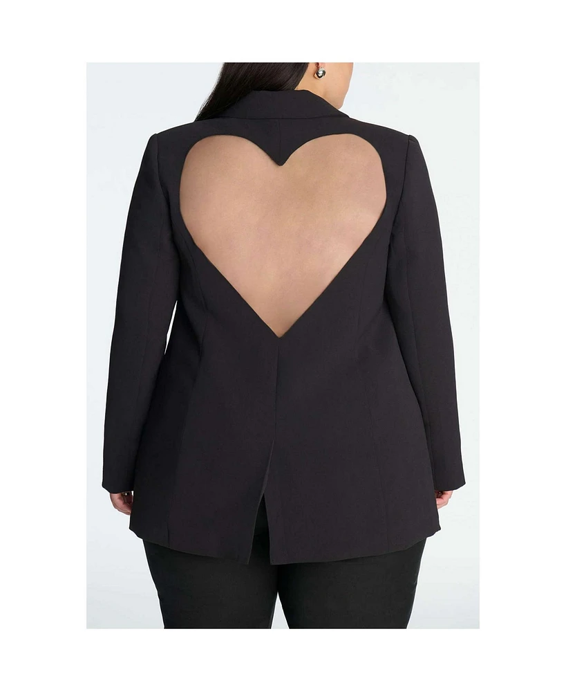 Eloquii Women's Plus Heart Cutout Blazer