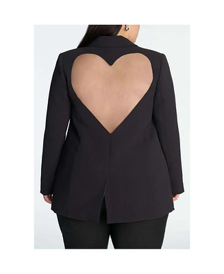 Eloquii Women's Plus Heart Cutout Blazer