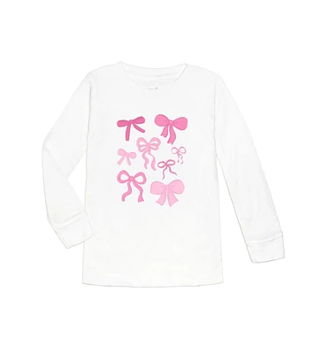 Sweet Wink Baby Girls Coquette Bow Doodle Long Sleeve Shirt