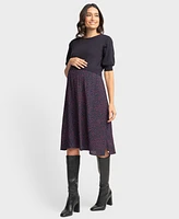 Seraphine Women's Maternity Nursing Bell Sleeve Knit Topper Dress