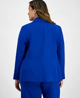 Tahari Asl Plus Single-Button Crepe Blazer