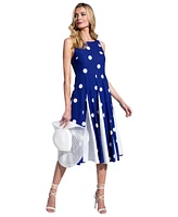 HotSquash London Women's Box Pleat Midi Dress with Contrast Skirt