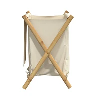 Laundry Basket Cream White 17.7"x21.7"x25" Bamboo