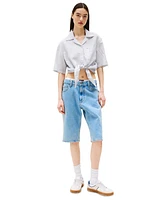 Tommy Jeans Women's Cotton-Linen Short-Sleeve Shirt