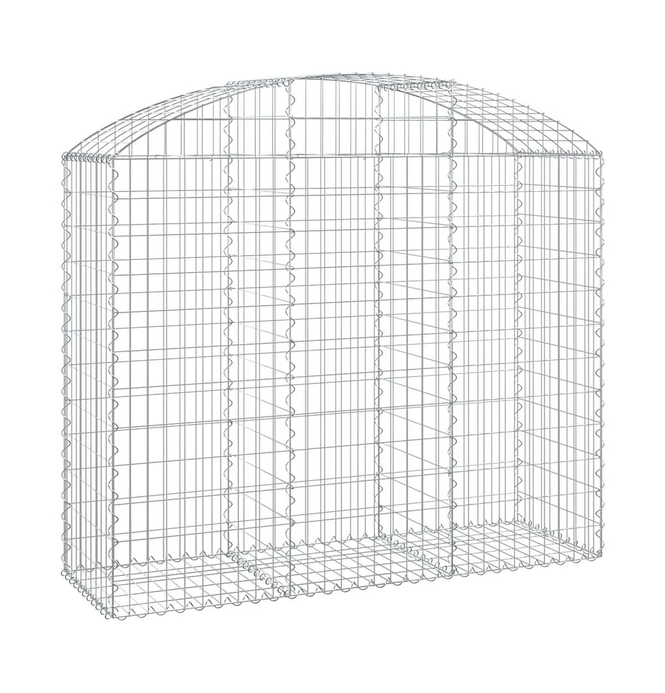 Arched Gabion Basket 59.1"x19.7"x47.2"/55.1" Galvanized Iron