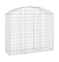 Arched Gabion Basket 59.1"x19.7"x47.2"/55.1" Galvanized Iron