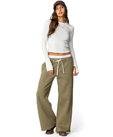 Edikted Womens Drawstring Boxer Detail Sweatpants