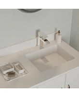 Waterfall Single Handle Single Hole Modern Bathroom Faucet Bathroom Drip-Free Vanity Rv Sink Faucet in Brushed Nickel