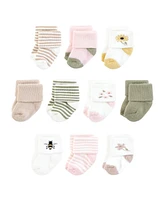 Touched by Nature Baby Girls Organic Cotton Socks, Soft Wildflower, 0-6 Months