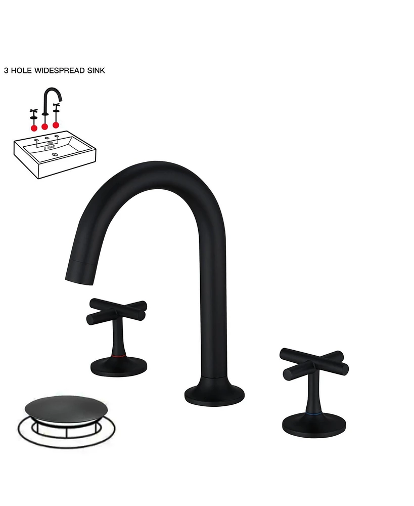 8 in. Widespread Double-Handle High-Arc Bathroom Faucet