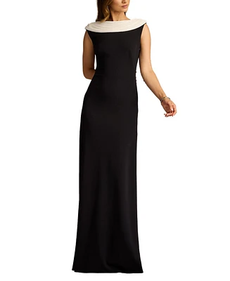 Tadashi Shoji Plaza Drape Back Gown