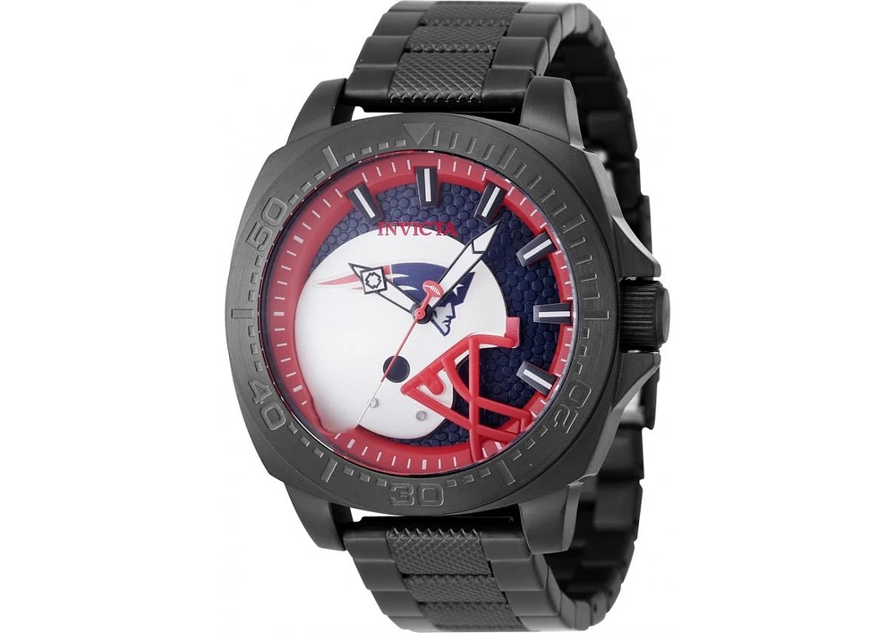 Invicta Men's 47874 Nfl New England Patriots Quartz 3 Hand Blue, Red Dial Watch