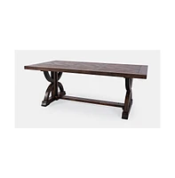 Fairview Transitional Herringbone Distressed Acacia Coffee Table