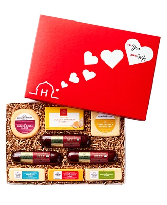 Hickory Farms Deluxe Valentine's Day Savory Snacks Gift Box, 9 Pieces