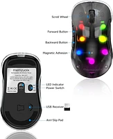 memzuoix 2.4G Led Wireless Mouse, Rechargeable Ergonomic Mouse with Detachable Cover, 1200 Dpi Portable Optical Computer Usb Receiver for L