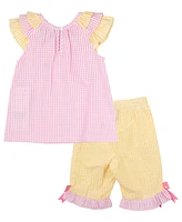 Rare Editions Baby Girls 2-Piece Bumble Bee Seersucker Dress Set