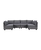 Modern Large U-Shape Modular Sectional Sofa, Convertible Sofa Bed with Reversible Chaise for Living Room